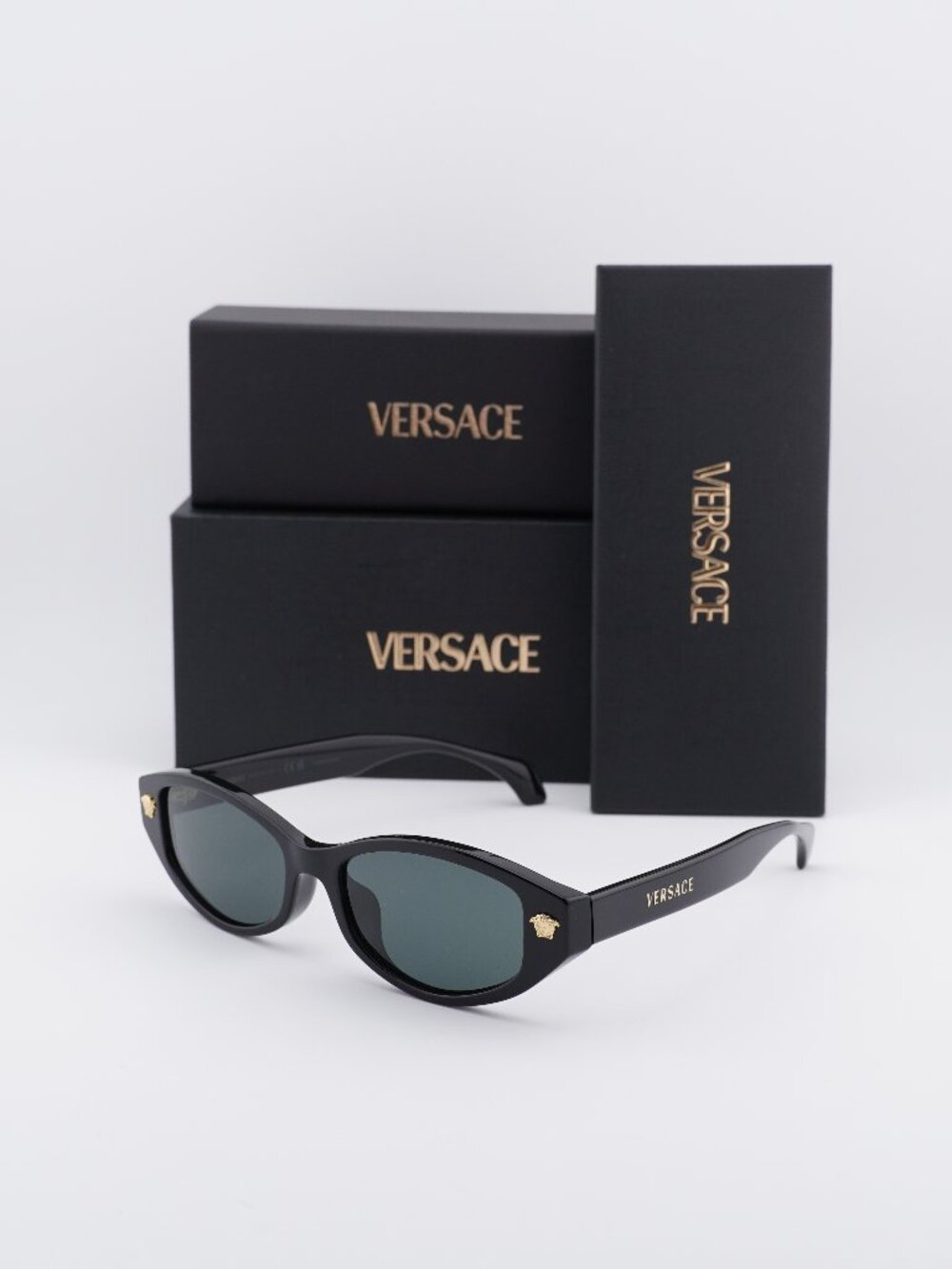Versace VE4512D GB1/87 Oval Sunglasses – Black / Grey